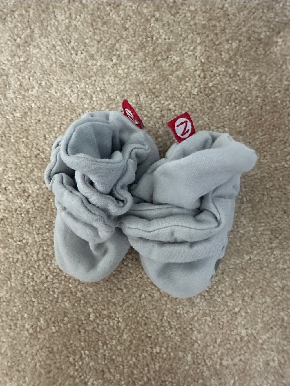 Zutano gray and baby pink Infant booties 6 mo